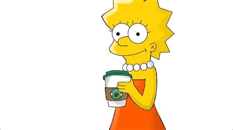 Drawing Lisa Drinking Coffee From The Simpsons Youtube