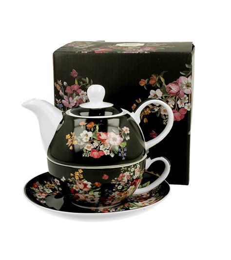 Ku A Aja Duo Set Za Jedno Porculan Ml Vintage Flowers Black