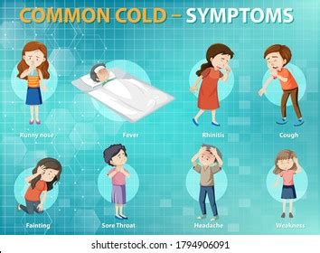 Common Cold Symptoms Cartoon Style Infographic Stock Vector (Royalty Free) 1794906091 | Shutterstock