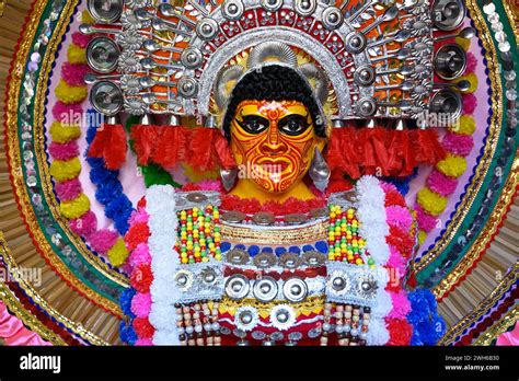 View Of Decorated Durga Puja Pandal In Kolkata West Bengal India