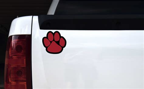 Stickertalk Maroon Paw Print Vinyl Sticker 5 Inches X 4 75 Etsy