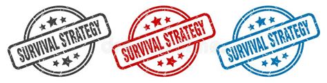 Survival Strategy Stamp Survival Strategy Round Isolated Sign Stock Vector Illustration Of