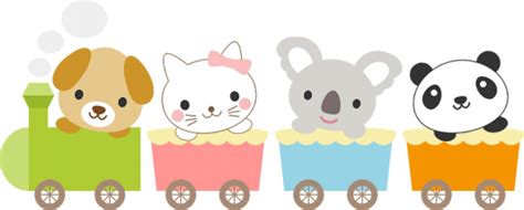 かわいい動物が乗った汽車（蒸気機関車）のイラスト 無料フリーイラスト素材集【frame Illust】