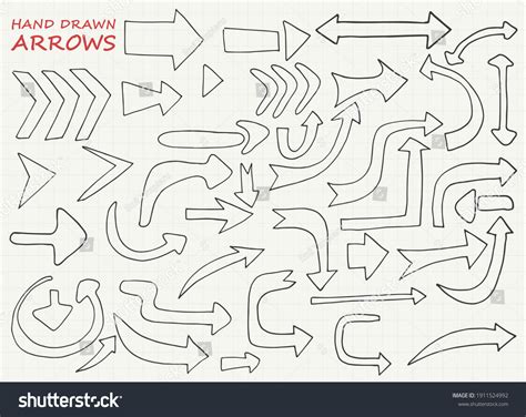 Hand Drawn Arrow Set Vector Design Stock Vector Royalty Free 1911524992