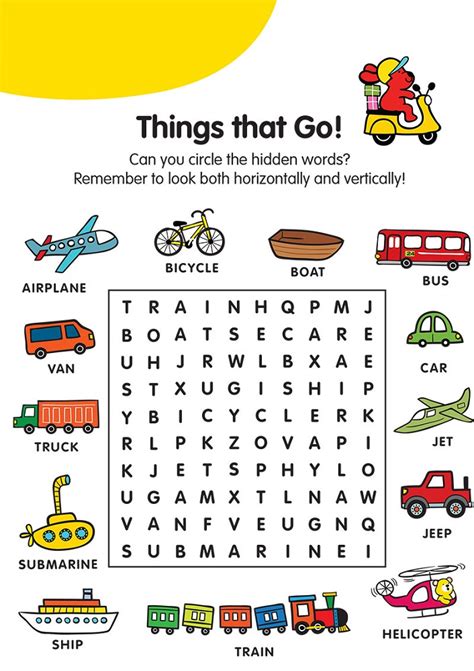 Word Search K5 Worksheets