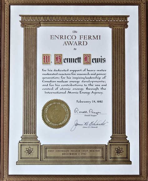 enrico fermi award presented  wb lewis society