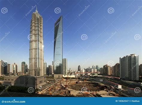 Top Three High Rise Buildings In Shanghai China Stock Image Image Of