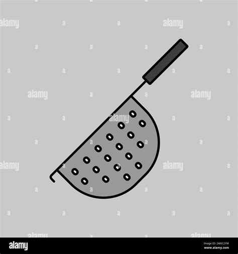 Colander Vector Grayscale Icon Kitchen Appliance Graph Symbol For