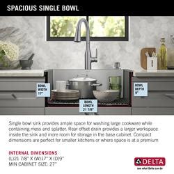 Delta Marca 25 Drop In Undermount Stainless Steel Single Bowl Kitchen