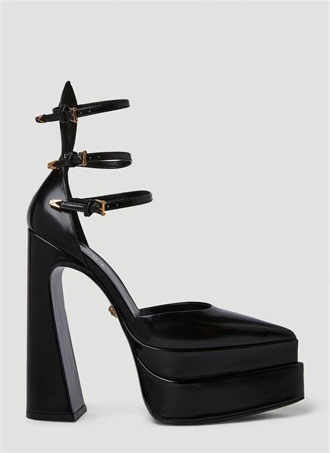 Aevitas Pointy Platform Pumps In Black Versace