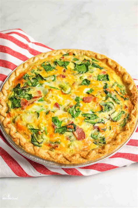 Easy Spinach Bacon Quiche - BeeyondCereal