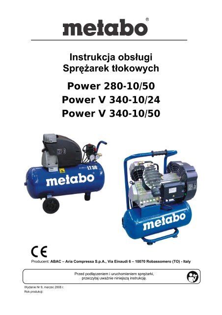 Instrukcja Obs Ugi Spr Arek T Okowych Power 280 10 50 Metabo