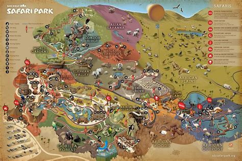 New Safari Park Map by San Diego Zoo Global, via Flickr | San diego zoo ...