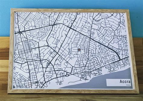 Accra Ghana City Map Art Print Erlenmeyer Designs Science Design