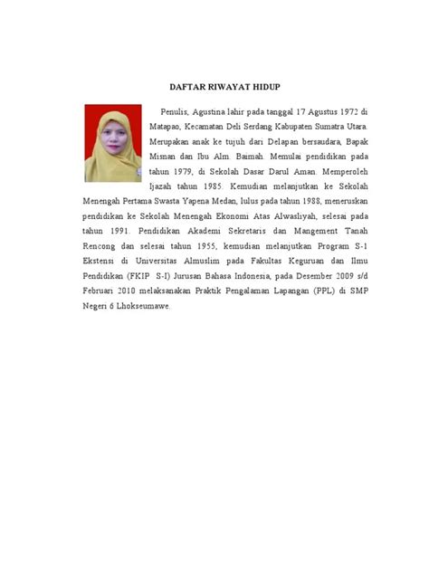 Contoh Membuat Biodata Penulis Skripsi Biodata Dan Informasi Tokoh