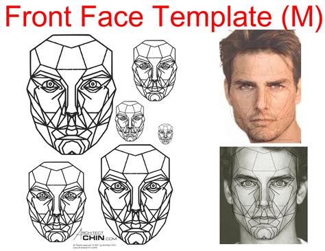 Male Face Template Male Face Ratio Male Face Grid Front, 60% OFF