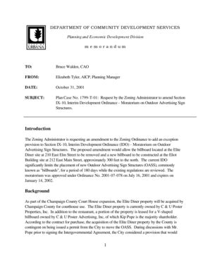 Fillable Online City Urbana Il Draft Ordinance 2001 11 140 An Ordinance