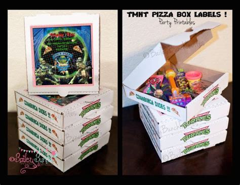 Teenage Mutant Ninja Turtles Pizza Box Label - TMNT Birthday Party ...