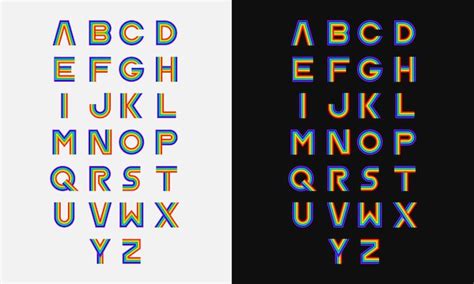 Premium Vector | Rainbow Capital Alphabet Fonts