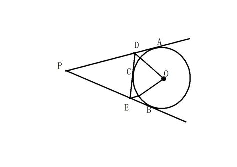 如图，p是圆o外的一点，pa，pb分别与圆o相切于点a B C是圆o上任意一点，过点c的切线分别交pa Pb于点d E 百度知道