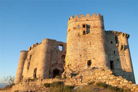 Castle in Ruins Located in Spain Stock Photo - Image of blue, landscape ...