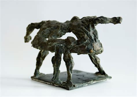 Hans Schröder Zwei Boxer Two Boxers Sculpture Bronze 1960 s