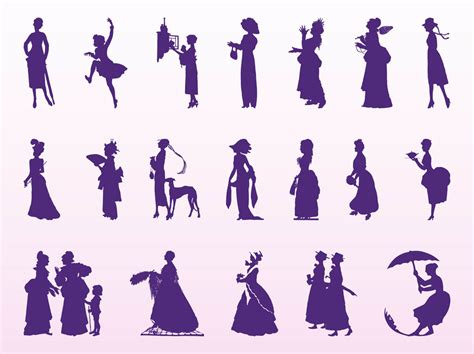 Vintage Women Silhouettes Vector Art & Graphics | freevector.com