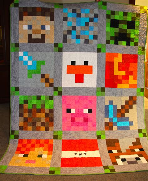 Pin By Kimberly Gran On Quilt Minecraft Jaxon Minecraft Quilt Pixel Quilting Crafts Sewing