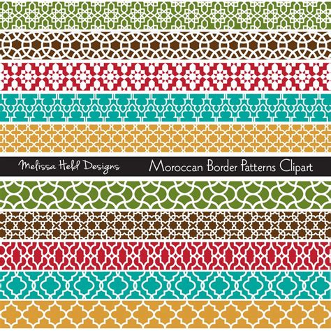 Moroccan Border Patterns Digital Clipart Etsy