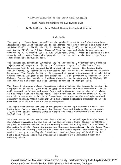 Aapg Datapages Archives Geologic Structure Of The Santa Ynez Mountains