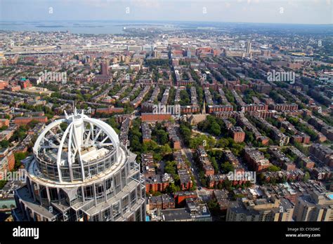 Boston Massachusetts Prudential Center Skywalk Observatory aerial Stock ...