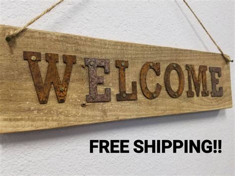 Rustic Welcome Sign, Rustic Welcome Sign Porch, Vintage Welcome Sign ...