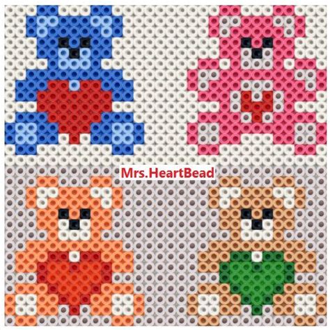 Teddy Bear Bead Art Pearl Beads Pattern Diy Perler Bead Crafts Bead Art