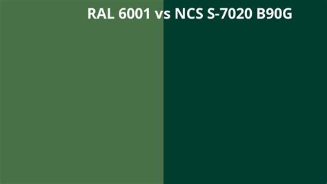 Ral 6001 Vs Ncs S 7020 B90g Ral Colour Chart Uk