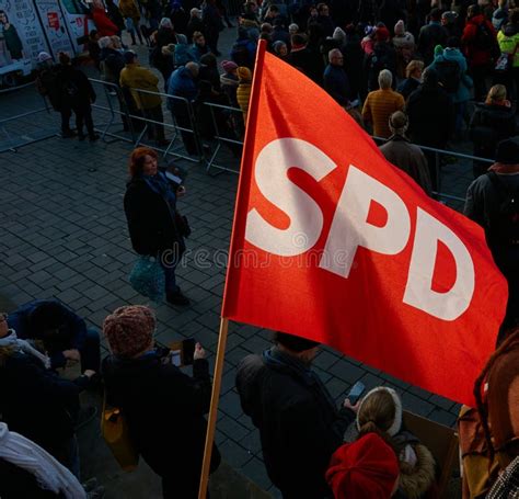 Bandeira Do Partido Social Democrático Da Alemanha Acenando Na