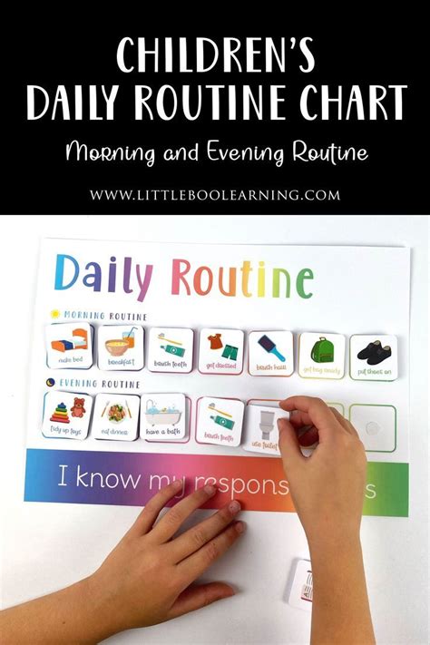 Rainbow Coloured Daily Routine Chart With Tokens For Both Morning And