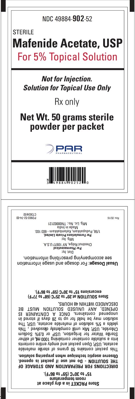 Dailymed Mafenide Acetate Powder For Solution