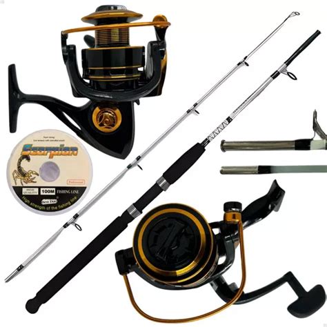 Kit Pesca Vara Fibra Vidro 15kg Molinete 4000 E Linha 100m Frete grátis