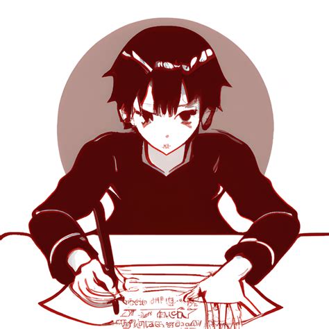 Old Anime Style Student Writing Diploma Graphic · Creative Fabrica