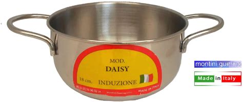 Montini Guerino Pentola a Induzione Casseruola cm 20 2 Manici Inox - Daisy