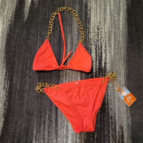 Miami Bikini Shop Gold Chain Bikini Swimsuit Gem