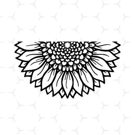 Half Mandala Sunflower Svg Flower Svg Mandala Svg Sunflow Inspire