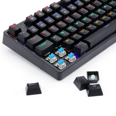 Teclado Mecanico Gamer Redragon Daksa Preto Rainbow SWITCH Blue K576R 1