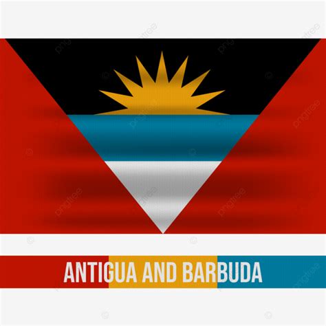 Ondeando La Bandera Nacional De Antigua Y Barbuda Vector PNG Primer