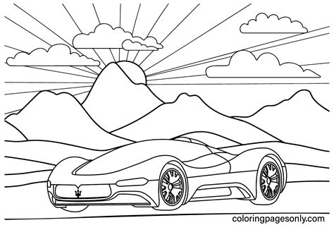 Maserati Pininfarino Coloring Page Free Printable Coloring Pages