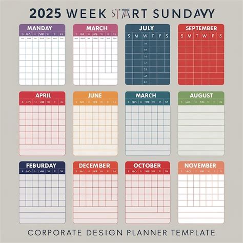 Calendar Calendar Week Start Sunday Corporate Design Planner