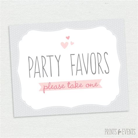 Printable Party Favor Sign Pink Elephant Baby Shower | Etsy