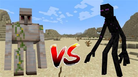 Minecraft Iron Golem Vs Mutant Enderman Minecraft Mobes Battle Youtube