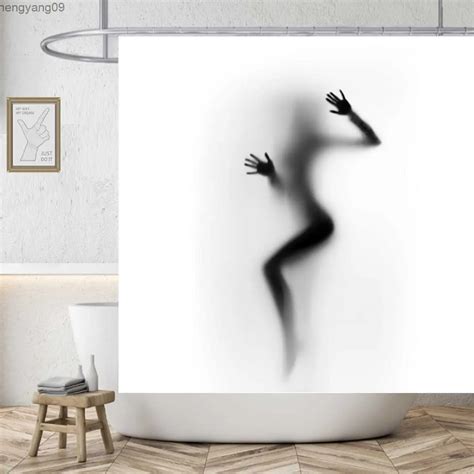 Get Naked Sexy Woman White Minimalist Shower Curtain Waterproof High