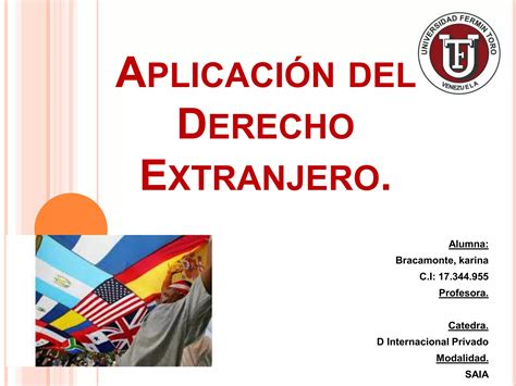 Aplicación del derecho extranjero PPT